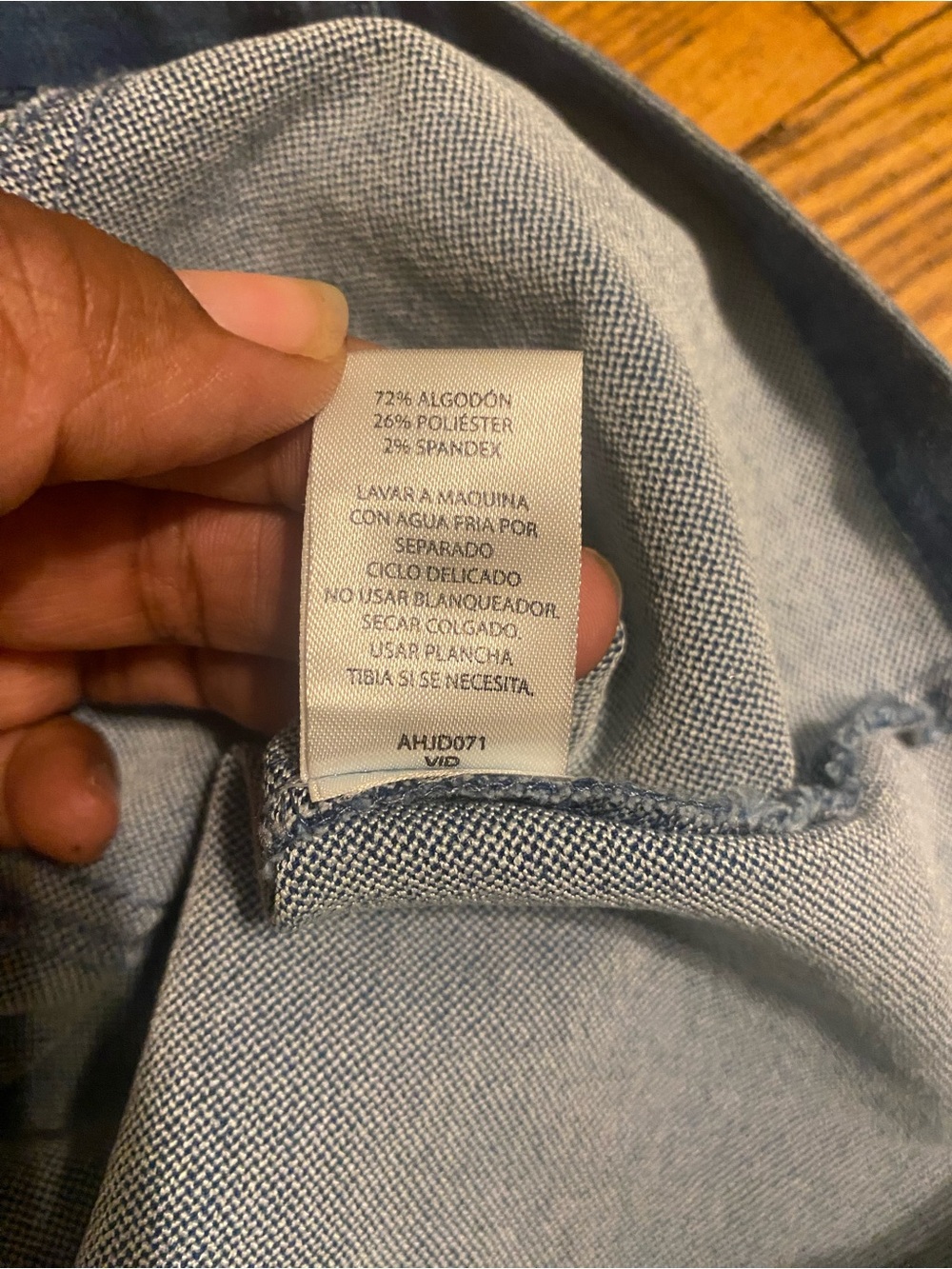 Indigo Denim Mini Dress with Button Bodice - Picture 6 of 6